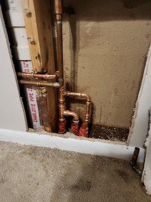 Performed leak detection.  Found leak in wall and repaired.