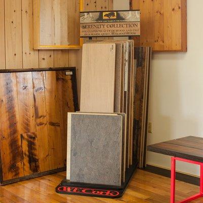 Longleaf Lumber sells cork flooring, a sustainable flooring option. Samples available for viewing at our Cambridge showroom.