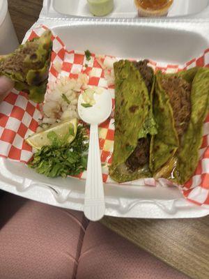 Green tortillas beef and lamb