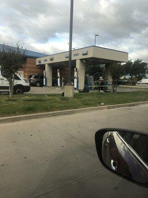 Different angle showing the new ATM being installed.