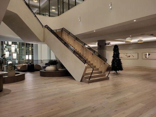 US Bank Center-  Seattle Wood floors and staircase