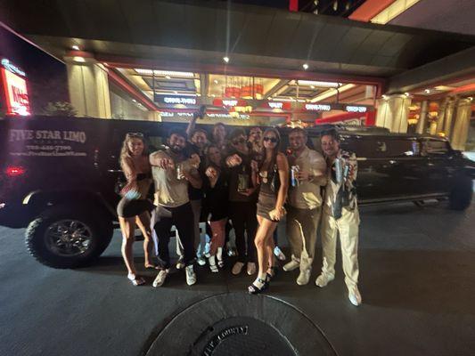 Group photo after limo ride