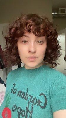 Air dried curly bob