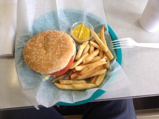 Giant Cheese Burger & French fries $ 5.25