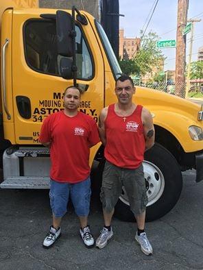 NJ Moving Service... Clean trucks, check... In uniform, check... ready to work, check....