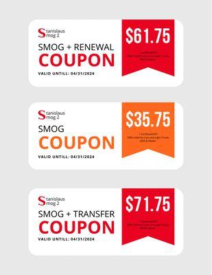 Enjoy our coupons for either Smog Inspection or Bundle Smog & Registration all at once ! #OneStopShop