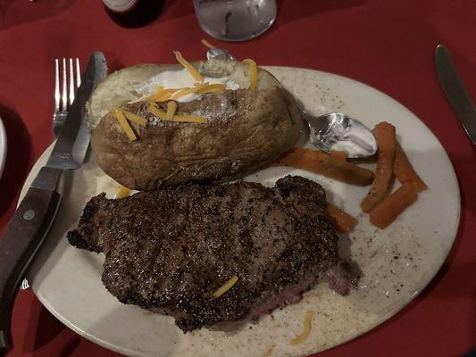 Delmonico Ribeye and baked potato