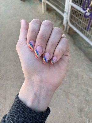 Rainbow nails