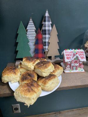 Plate of biscuits.