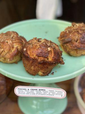 My favorite Peach and cream babka full of vanilla pastry jam and NC peach jam