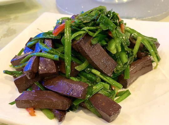 Sautéed Pork Blood with Chives 3.8/5