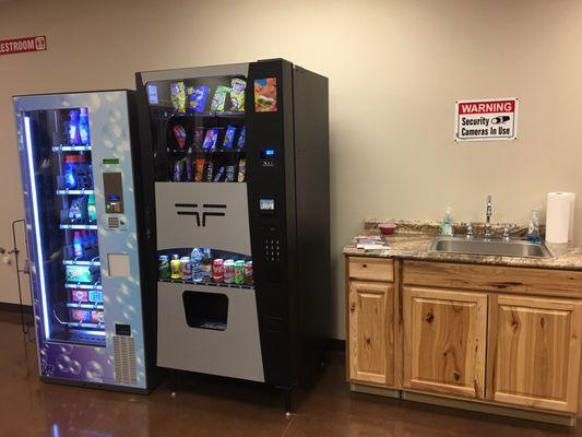 Vending machines and sink