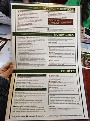 McArdle's menu side 2