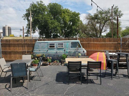 Outside eating area in the compound. Great place for a large party or sanctuary, lol.