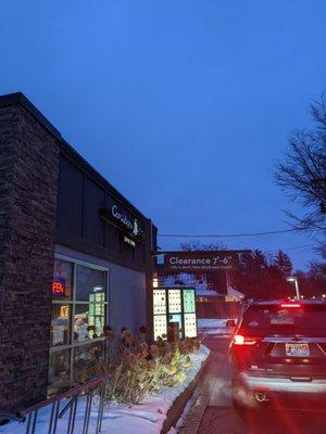 Approaching the order area at the drive-thru