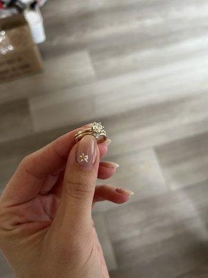 I love how Dan connected my wedding band and engagement ring.