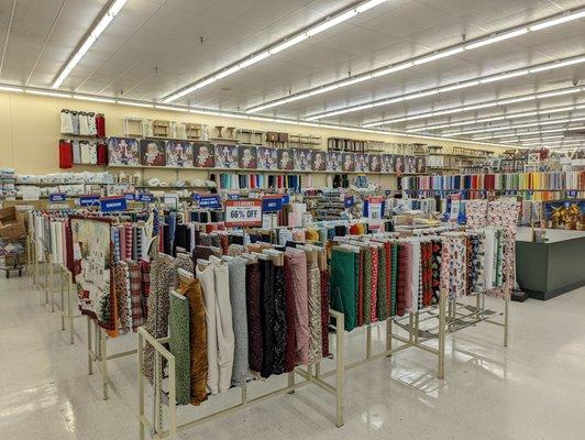 This is a view of their fabric section of the store.  Photo taken November 5, 2022.