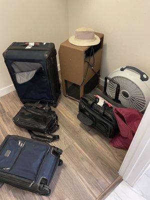 Some Of The Many Items Left at my OLD HOME AFTER the alleged "move." (1) TUMI Leather Luggage (2) Fender Amplifier