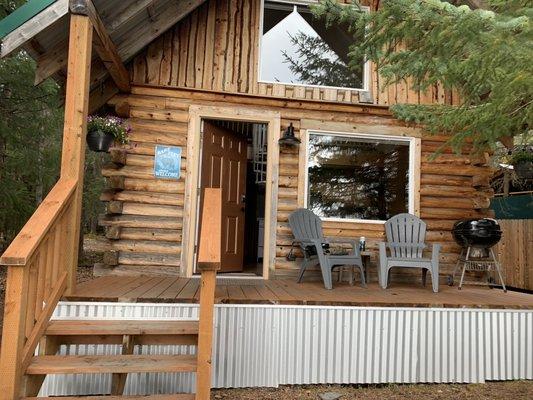 Outside of Seward waterfront cabin