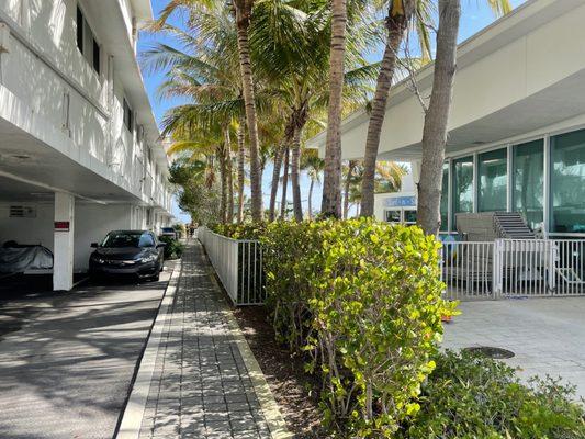 Path from Collins Avenue to the Beach (to the left of the Community Center)