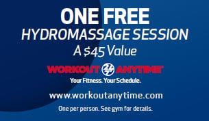 Screen shoot this graphic for one FREE HydroMassage treatment at our Camden, SC location