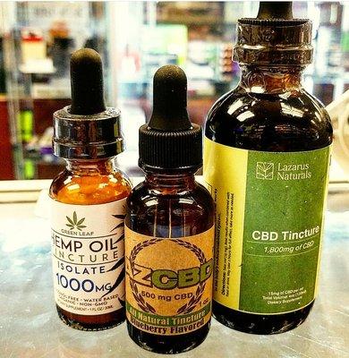 Variety of CBD oil and tinctures