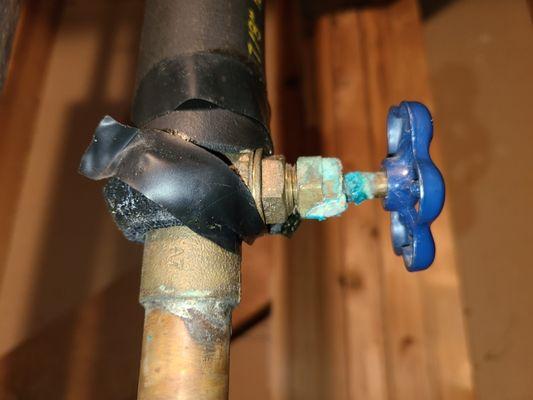 Corrosion on a cold water shut-off valve...