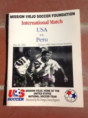 Photo taken 2/10/2015 - Program from 5/26/1993 soccer game at Trabuco Hills High School.