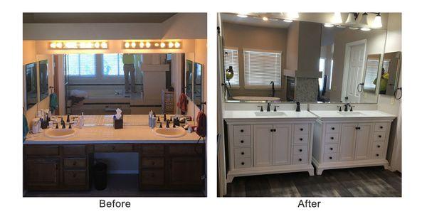 Before and after bathroom