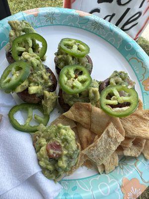 Spicy Guac Stuffed Mushrooms