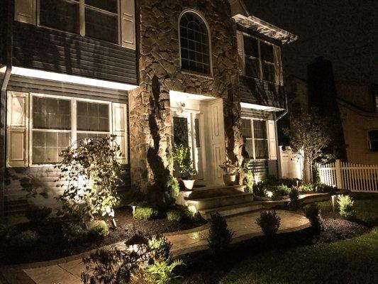 Outdoor lighting with landscaping design