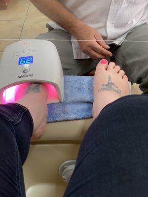 Pedicure was good, mostly because he took his time to paint the nails right.