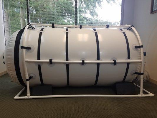 State of the art Hyperbaric Oxygen Therapy Chamber. 8 feet wide by 3.5 tall. Easily accommodates multiple people.