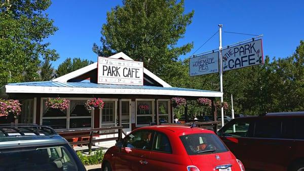 Our little fiat parked outside Park Cafe