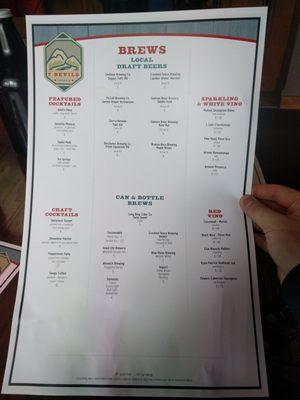 Drink menu 2/3/18