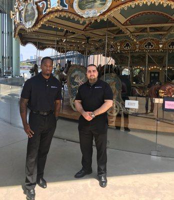 Event security at the iconic Jane's Carousel in NYC.