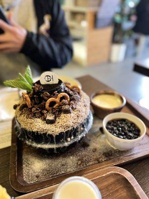 hojicha milk tea bingsoo