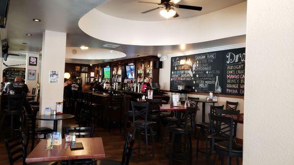 The bar and dining room.