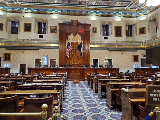 View of House of Representatives floor.