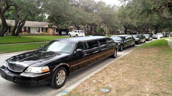 Rare 4 limousine procession...