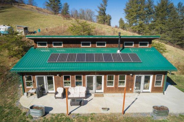 Residential solar electric installation in Madison County, NC.