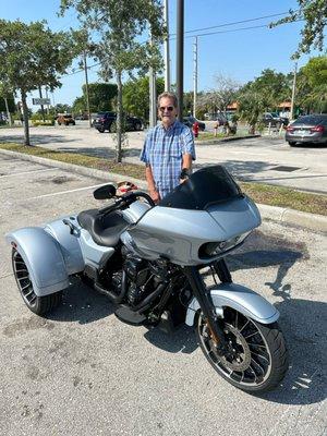 my new Harley trike road glide I put 4000 down and took my 900 Kawasaki Vulcan classic with 1603 miles for $5975 that was a $14000 dollar sc