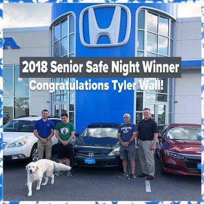 Tyler won a Car at Rockingham Honda!