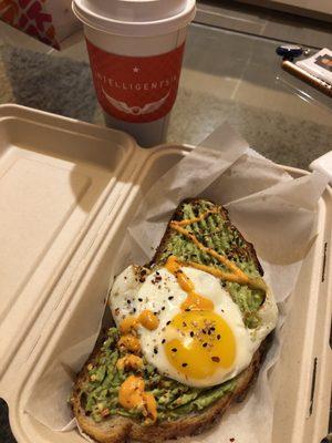 Avocado Toast with over easy egg