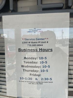 Business hours.