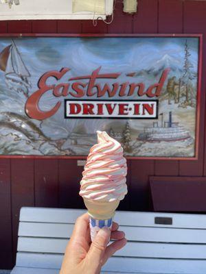 strawberry swirl soft serve!