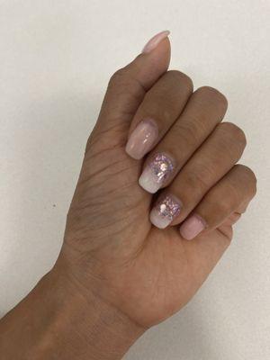 French tip and glitter