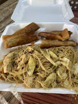 Pancit with lumpia