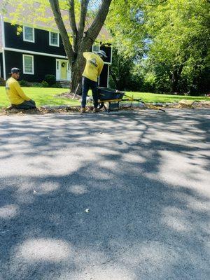 Cobblestone added to edge the street and front lawn