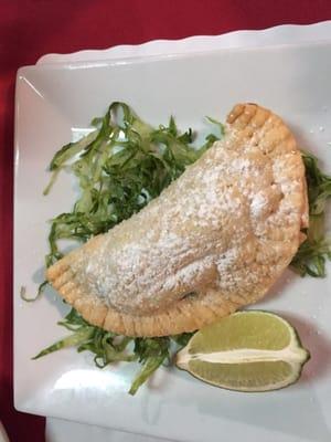 Seafood empanada.